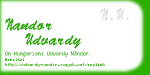 nandor udvardy business card