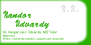 nandor udvardy business card